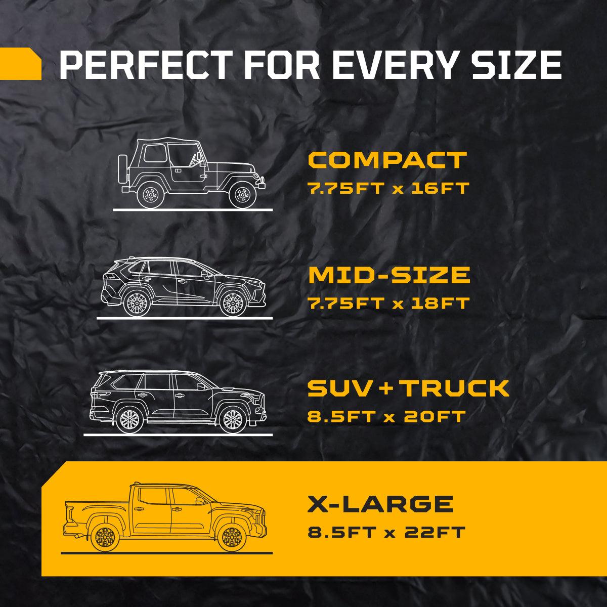 X - Large Containment Mat Sizing Chart